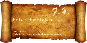 Fricz Henrietta névjegykártya