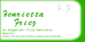 henrietta fricz business card